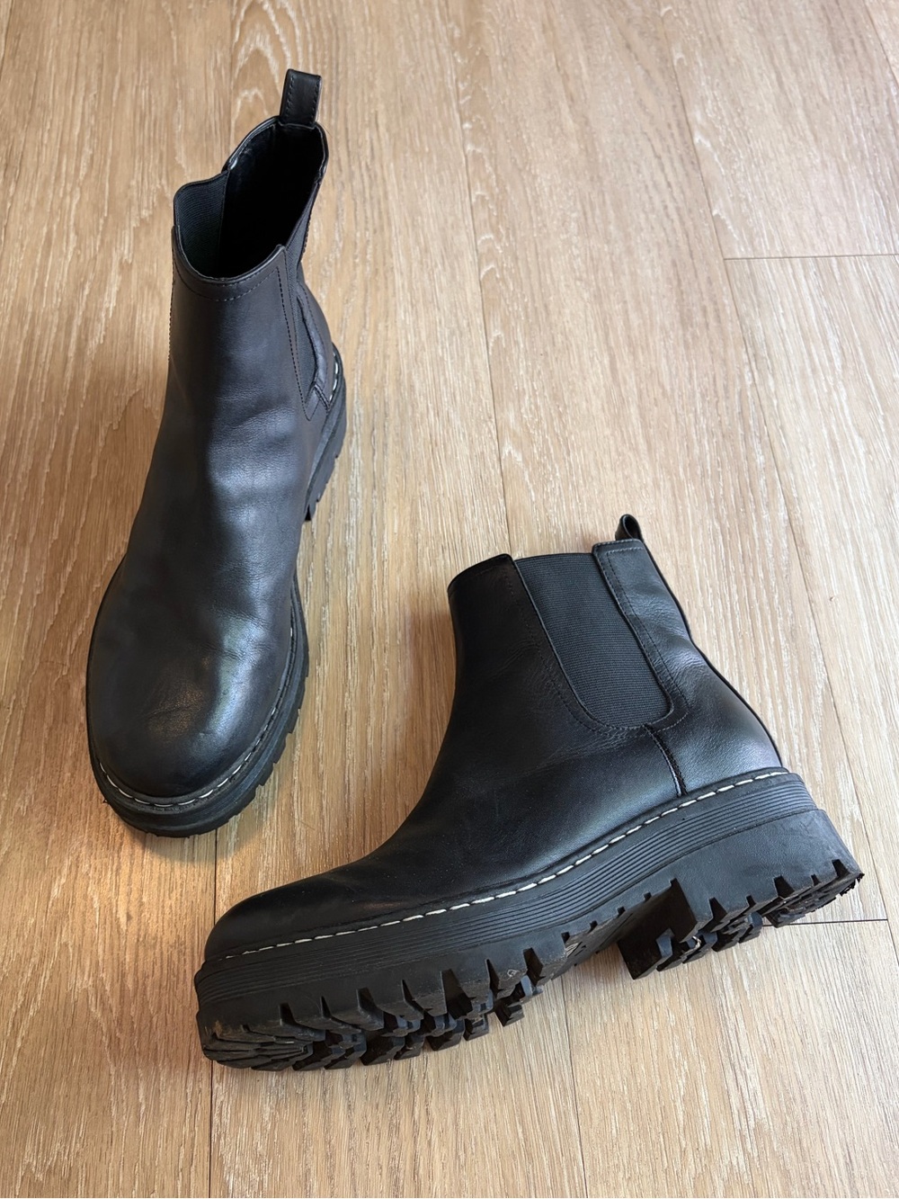 Marc Fisher Black LTD Chelsea Lug Sole Ankle Boots